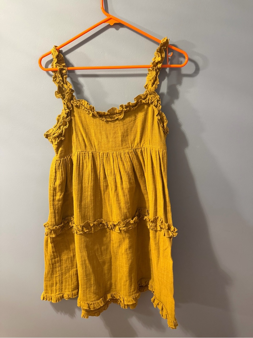 Women’s Mustard Ruffle-Trim Sundress - Women’s Dresses